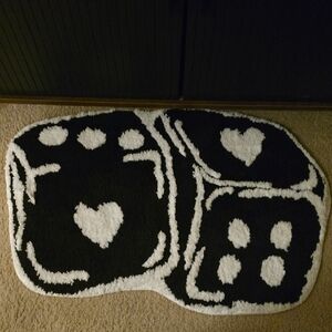 Black and White Dice Pattern Rug Fuzzy Brand New